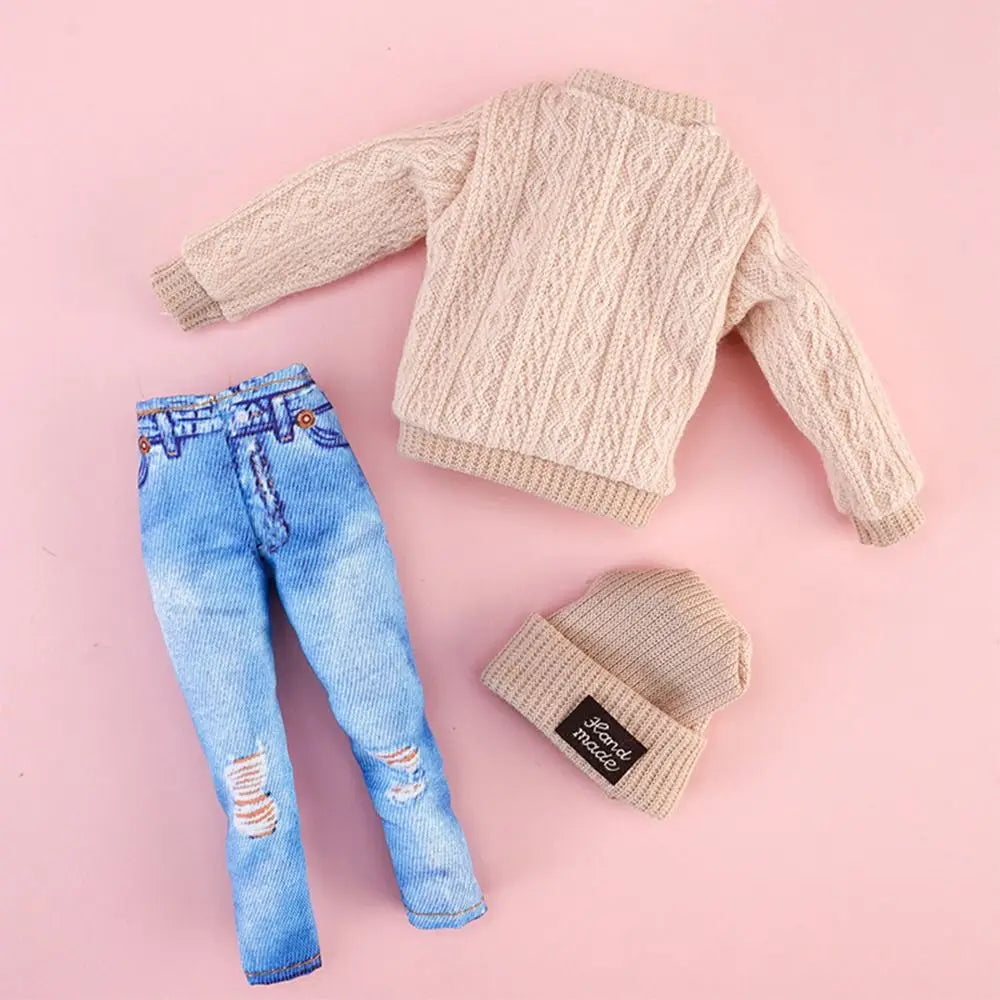 1 Set 30cm  Accessories DIY Winter Wear Sweaters Casual Wear Hats Girl Clothes Dolls Pants