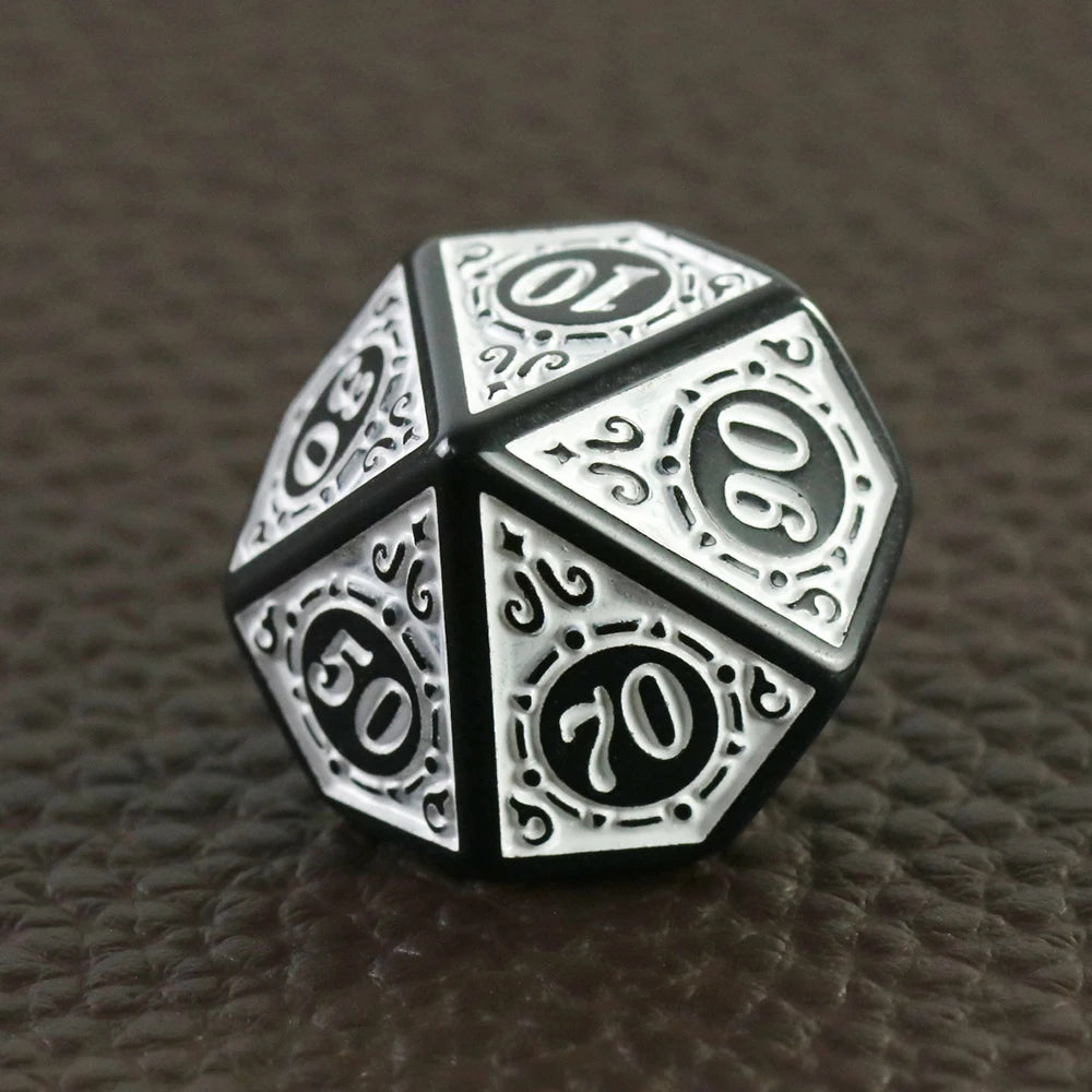 DNDGame Polyhedral Dice Set with Textures Pattern 7pcs of D4 D6 D8 D10 D% D12 D20 for RPG Board Game Accessories