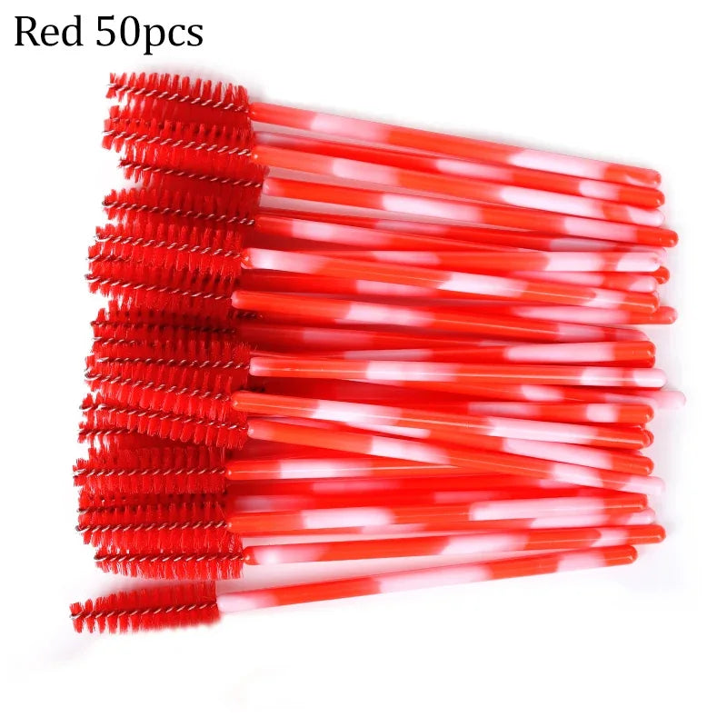 50pcs Eyelash Brushes Reusable Mascara Wands Applicator Spoolers for False EyeLashes Extension Women Lashes Cosmetic Supplies