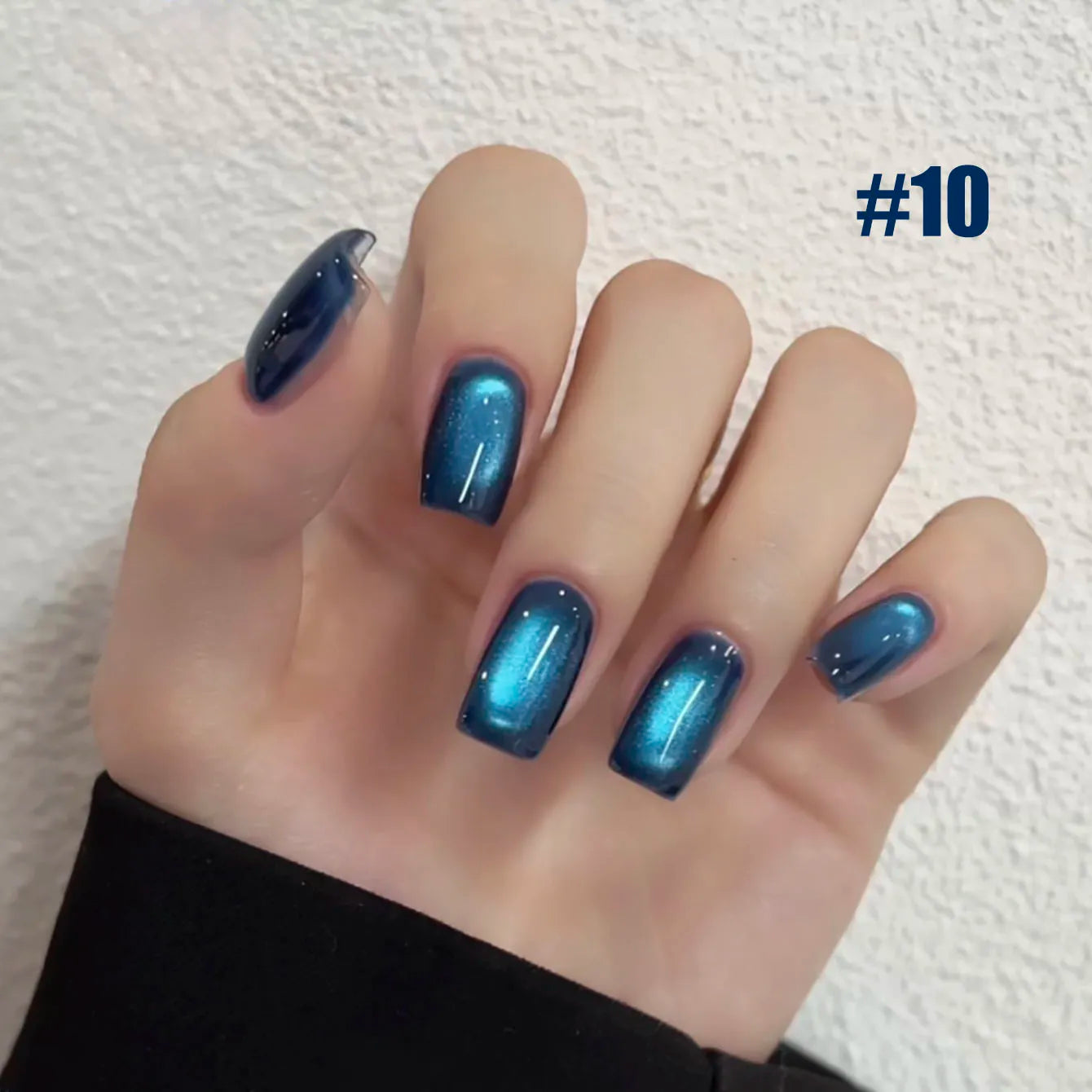 MIANEL 2026 Blue Moon Cat Eye Nail Gel Vibrant Sparkling Blue Glass Bead Effect Skin-Flattering Trendy Cat Eye Nail Art Manicure
