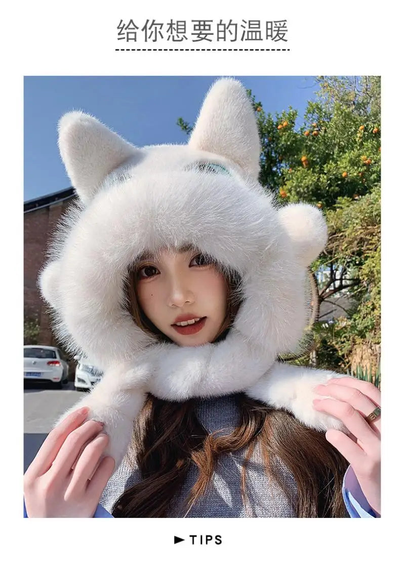 Anime Toothless Creative Hats Winter Warm Plush Hat Comfort Ear Protection Fashion Cute Accessories Cosplay Birthday Gift