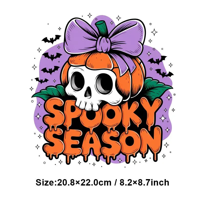"Halloween is a Life Style"Patch Stickers Iron On Transfers for Clothing Iron Halloween Ghosts Stickers Fusible Applique Badge