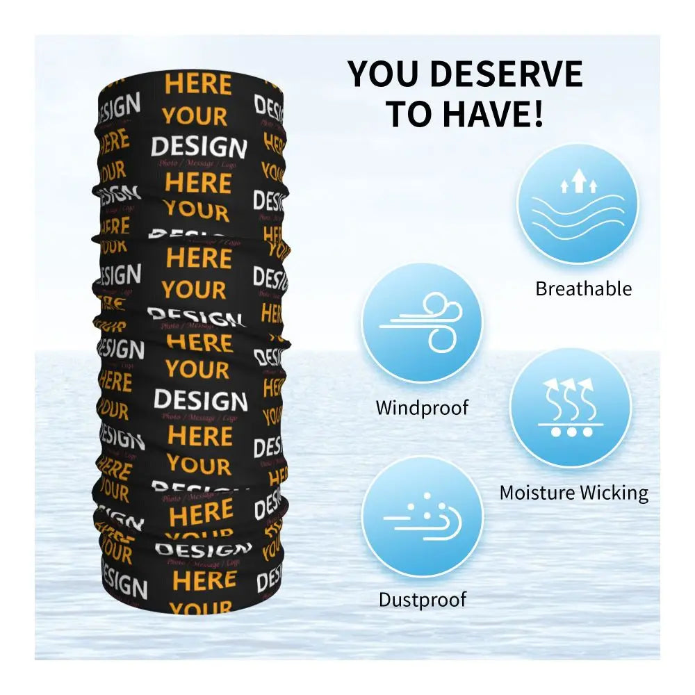 Custom Your Design Here Winter Headband Neck Warmer Ski Hunting Tube Scarf Personalized Customized Logo Face Bandana Gaiter