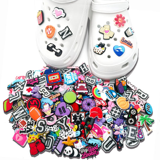 Random 10--200Pcs Non-Repeat Shoe Charms for Sandals, Beach Bags, PVC DIY Shoe Decorations Accessories Charms Premium Quality