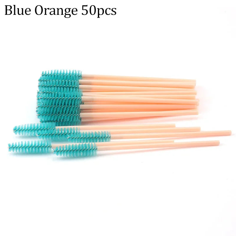 50pcs Eyelash Brushes Reusable Mascara Wands Applicator Spoolers for False EyeLashes Extension Women Lashes Cosmetic Supplies