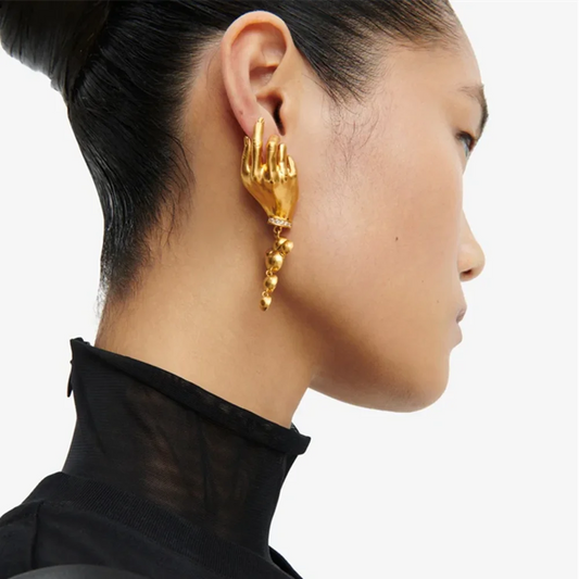 Surrealist Metal Alloy Small Hand Charms Dangle Earrings For Women Fashion Jewelry Gorgeous Statement Earrings Accessory