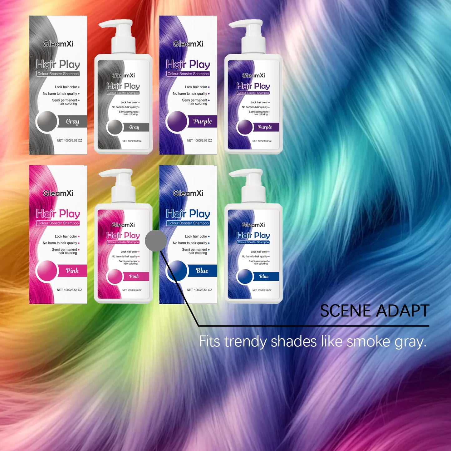 Color Booster Shampoo Lock Hair Color Enhance Semi-Permanent Colour Not Damaging Hair Non-irritating Scalp Hairdressing Shampoo