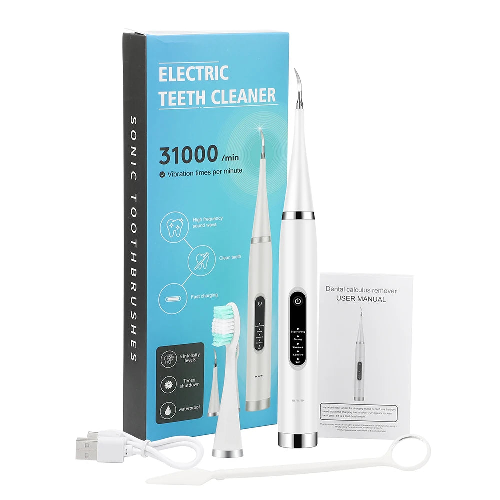 Sonic Electric Toothbrush Teeth Whitening Kit Tooth Whitener Calculus Plaque Tartar Remover Tools Cleaner Stain Oral Care