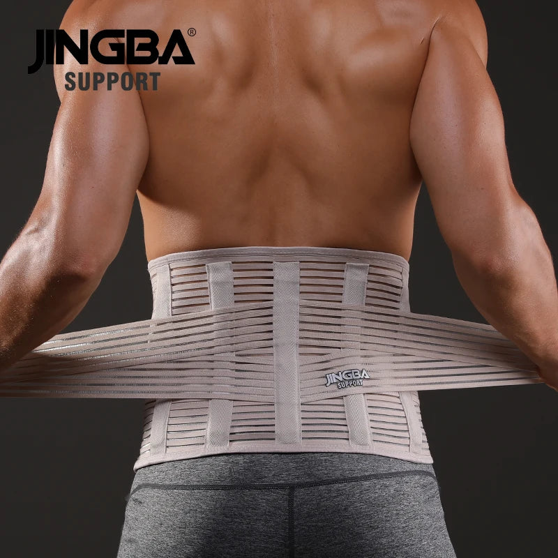 JINGBA SUPPORT Waist Trainer Body Shaper Abdominale Sports Lumbar Joint Protector Sports Fitness Sweat Belt Faja Hombre
