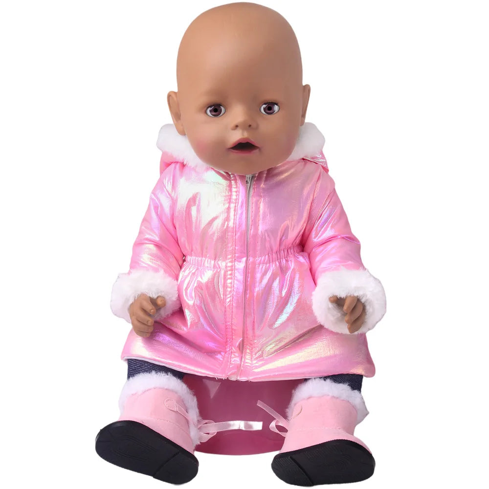 Winter Doll Clothing 43cm Newborn Doll down Jacket Suitable for 14-18 Inch Newborn Doll 1pc Coat Christmas Birthday Gift