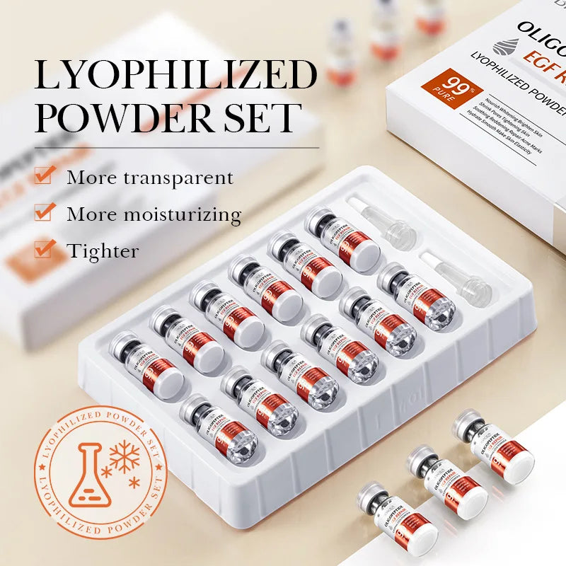 BIOAOUA Oligopeptide Face Freeze-dried Powder Set Sensitive Skin Moisturizing and Smoothing Hyaluronic Acid Essence