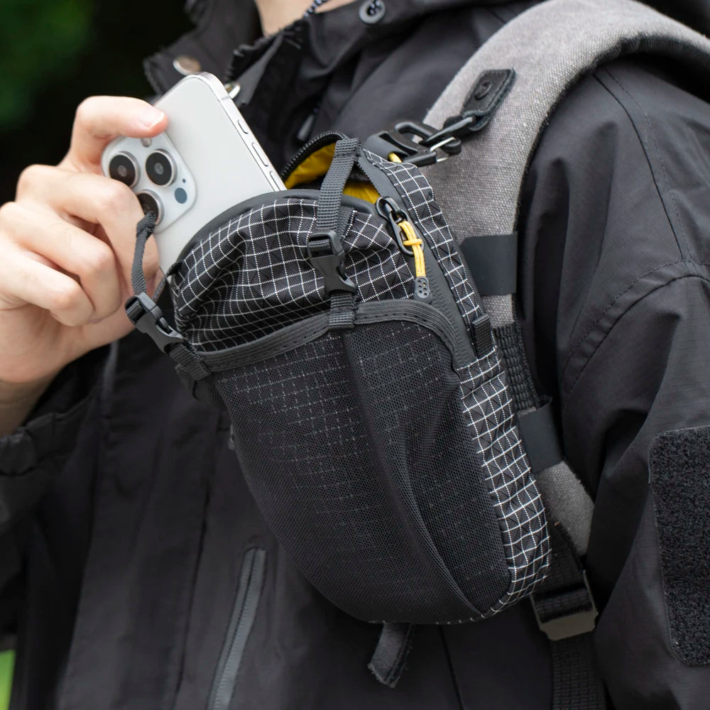 Lightweight Hands-Free Belt Bag with Phone Holder Water Bottle Pocket Hiking Backpack Vest for Running, Cycling, Outdoor Gear