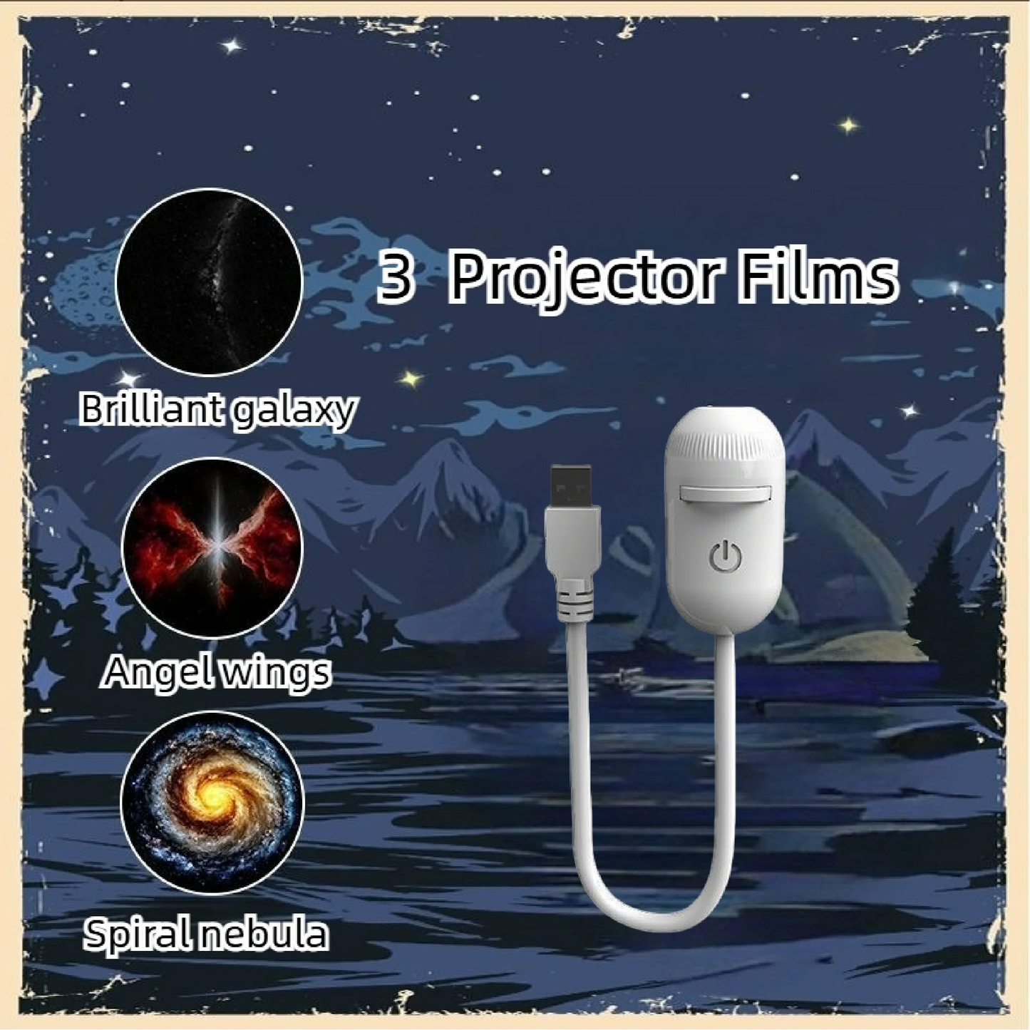 Galaxy Star Projector 2 in 1 Night Light Home Background Atmosphere Lamp Perfect Gift for Boyfriend & Girlfriend