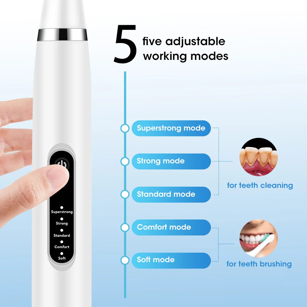 Sonic Electric Toothbrush Teeth Whitening Kit Tooth Whitener Calculus Plaque Tartar Remover Tools Cleaner Stain Oral Care