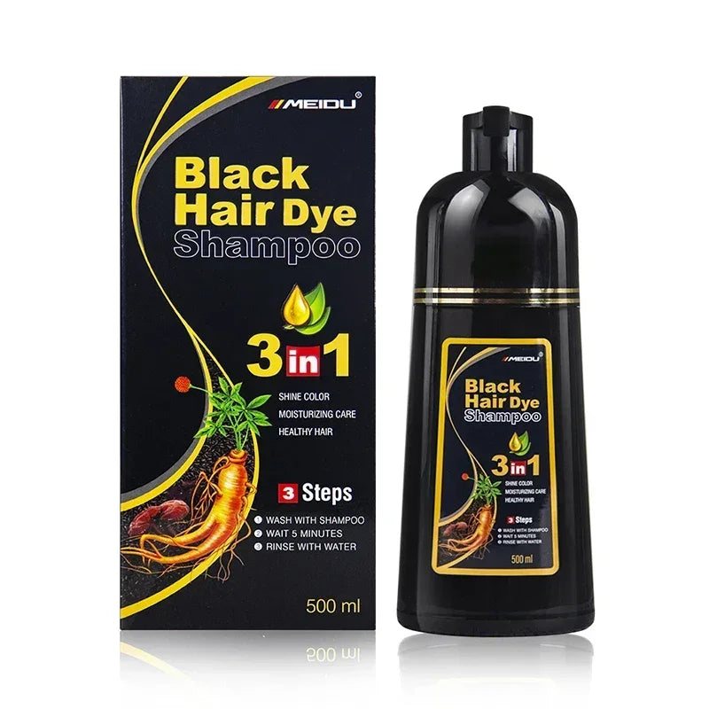 3 In 1 Instant Coloring Shampoo 500ml Natural Black Color for Men Women Hair Dye Herbal Brown Purple Hair Dye Shampoo