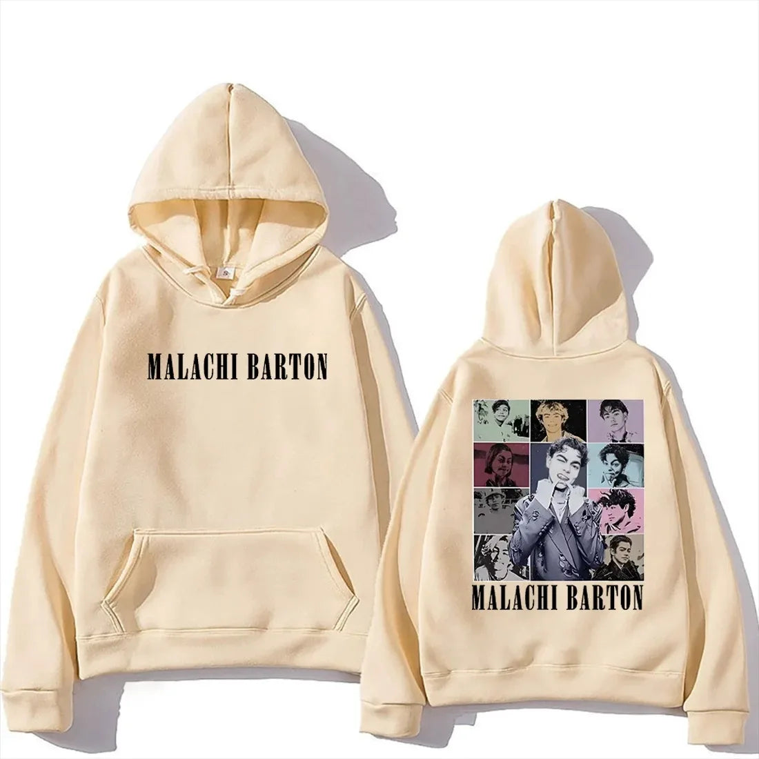 Autumn Winter Fleece-lined Hoody Malachi Barton Printed Women Men Oversized Pullovers Long Sleeve Street Hip Hop Gothic Clothing