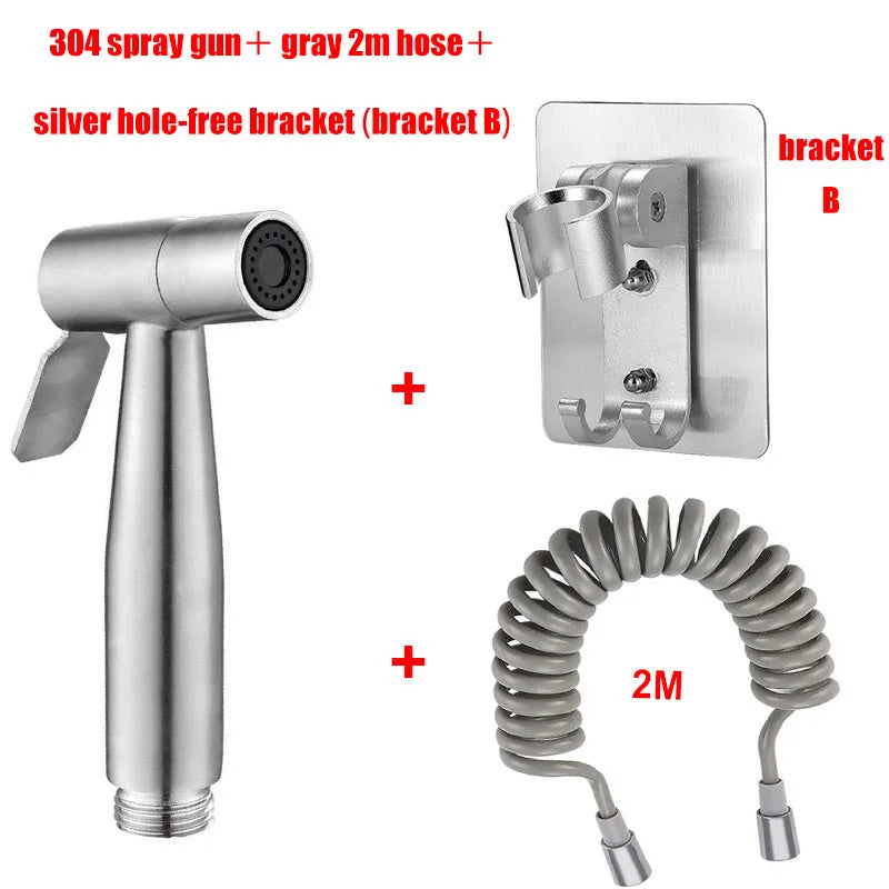 Personal Care Hand Held Spray Portable Bidet Toilet Sprayer Dual Control Angle Valve Stainless Steel Bathroom Accessories Bidets