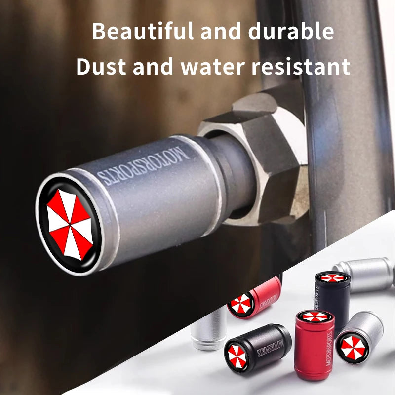 4Pcs Car Tire Valve Stems Cap Aluminum Tyre Wheel Stem Air Valve Cover Airdust For Umbrella