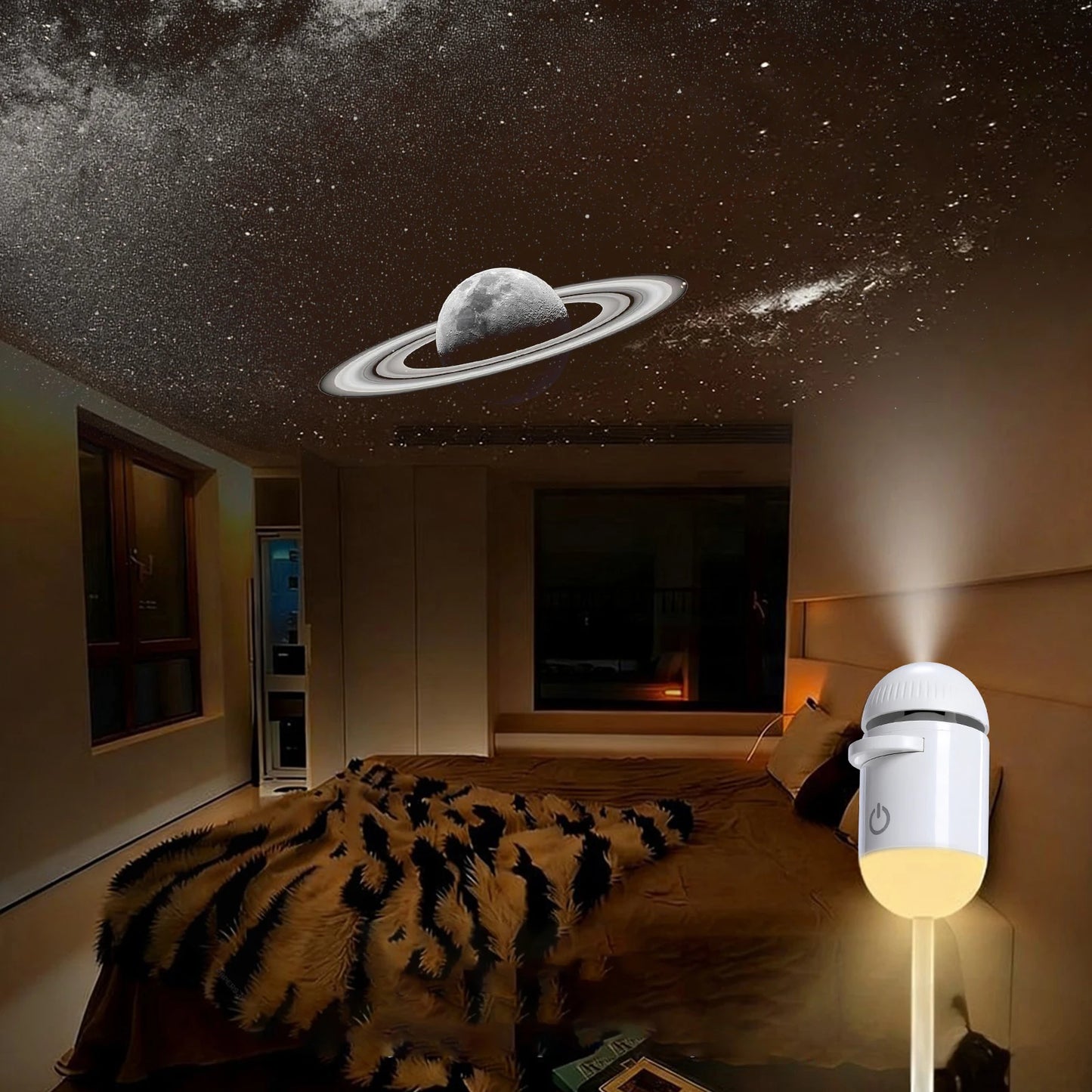 Usb Mini Galaxy Star Projector Star With Multi Projection Films Starry Space Atmosphere Nightlight Kid Car Home Decoration