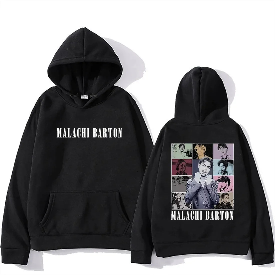 Autumn Winter Fleece-lined Hoody Malachi Barton Printed Women Men Oversized Pullovers Long Sleeve Street Hip Hop Gothic Clothing