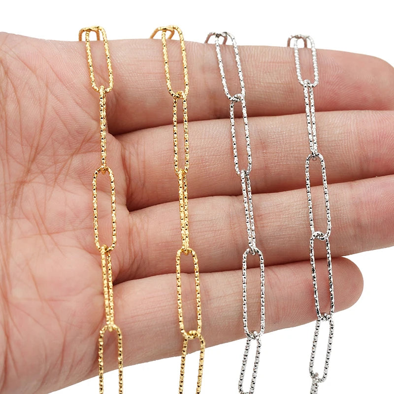 1 Meter Stainless Steel Large Heavy Chunky Hip Hop Punk Link Gold Color Chains DIY Jewelry Materials Handmade Necklace Bracelets