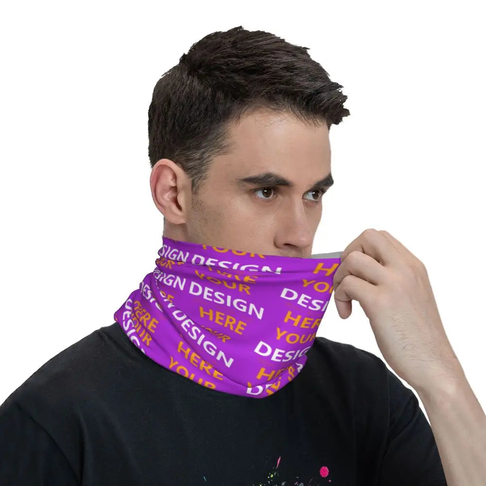 Custom Your Design Here Winter Headband Neck Warmer Ski Hunting Tube Scarf Personalized Customized Logo Face Bandana Gaiter