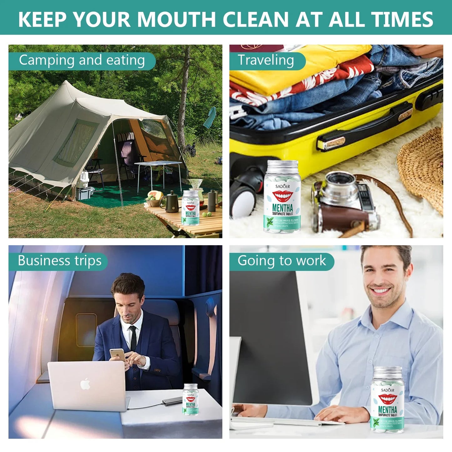 Mint Flavors Toothpaste Tablets Improve Bad Breath Remove Smoke Stains Fresh Oral Hygiene Solid Toothpaste Tablet