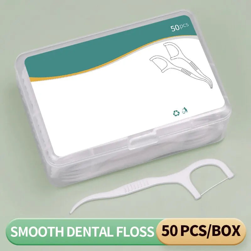 150pcs Dental Floss Plastic Toothpicks-Disposable Cleaning between Teeth-Separate Box-Oral Care