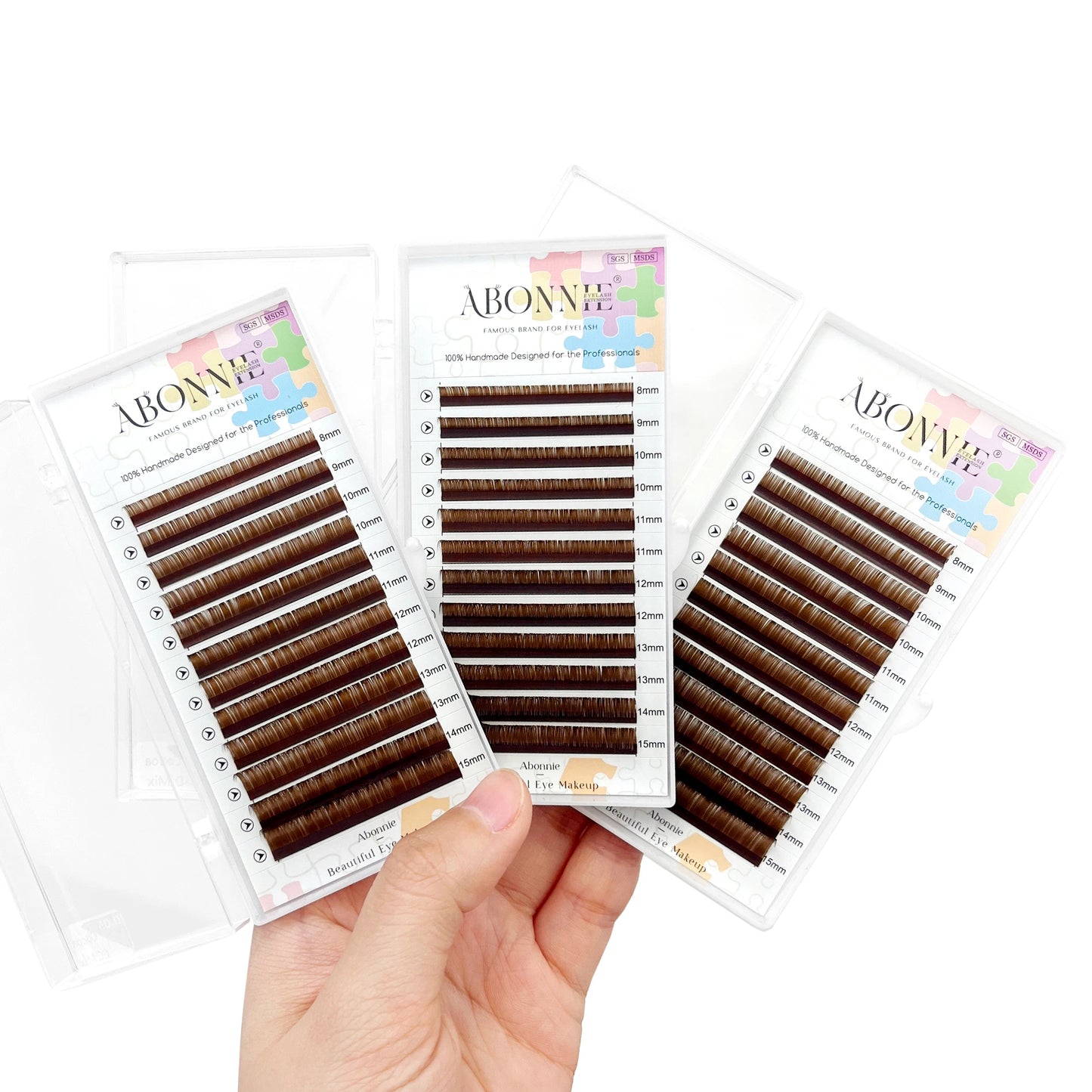 Abonnie Cocoa Brown Eyelash Extensions C CC D Mink Individual Colorful Lashes Extensions Brown Color Natural Soft Eyelashes