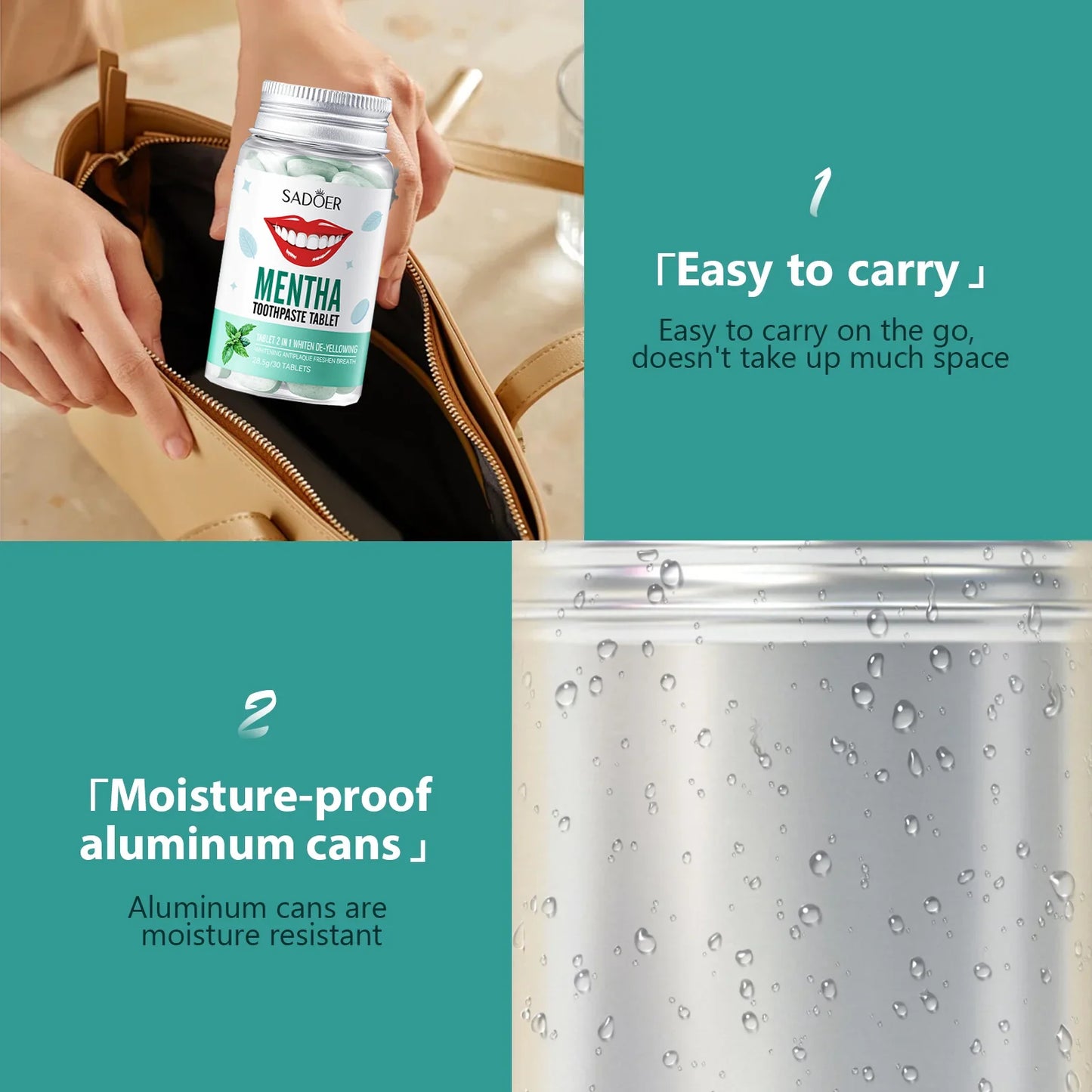 Mint Flavors Toothpaste Tablets Improve Bad Breath Remove Smoke Stains Fresh Oral Hygiene Solid Toothpaste Tablet