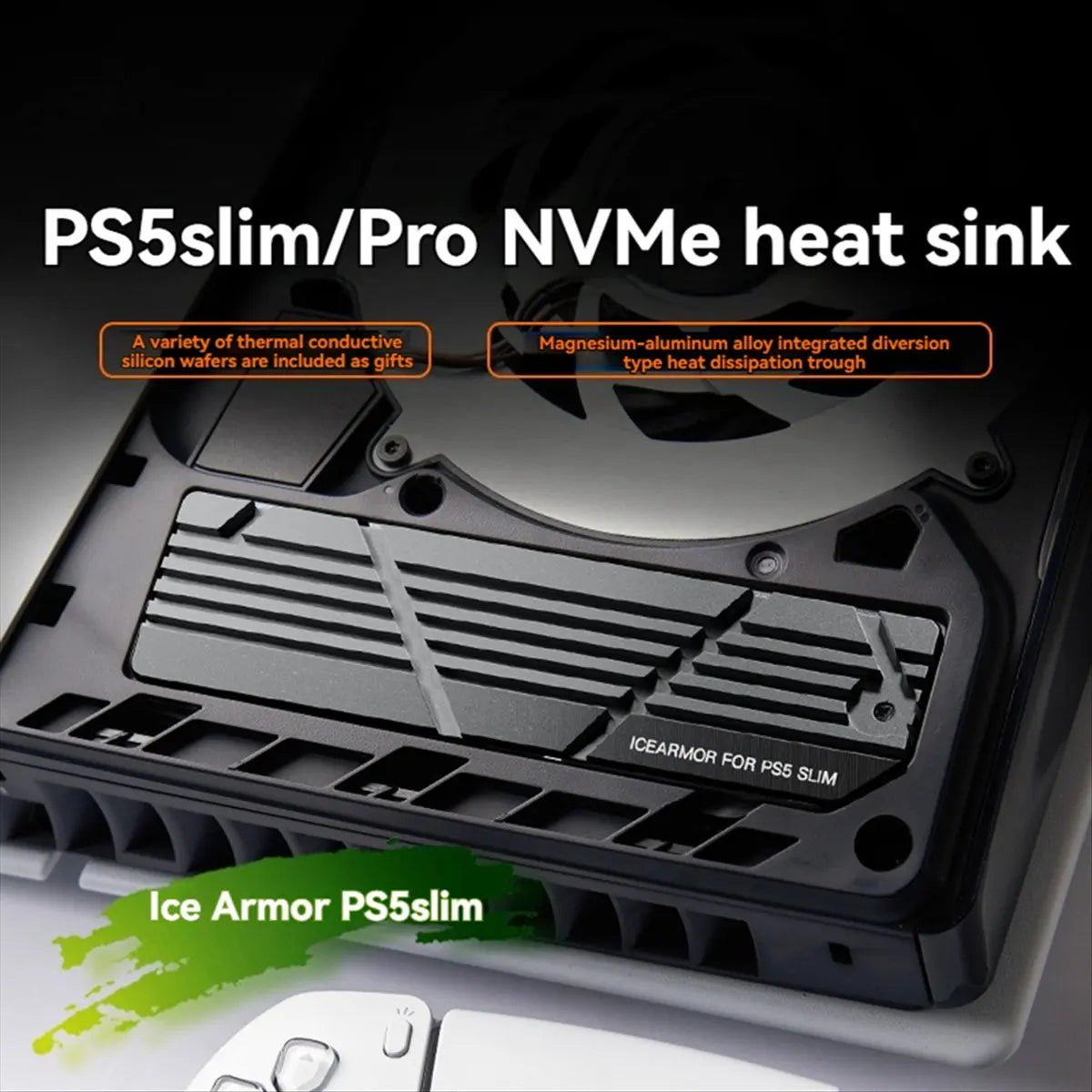 *A99Z For PS5 Slim/Pro SSD Heatsink with Thermal Pads Solid State Drive Cooler SSD Cooling Mounting Kit for 2280 M.2 NVMe SSD