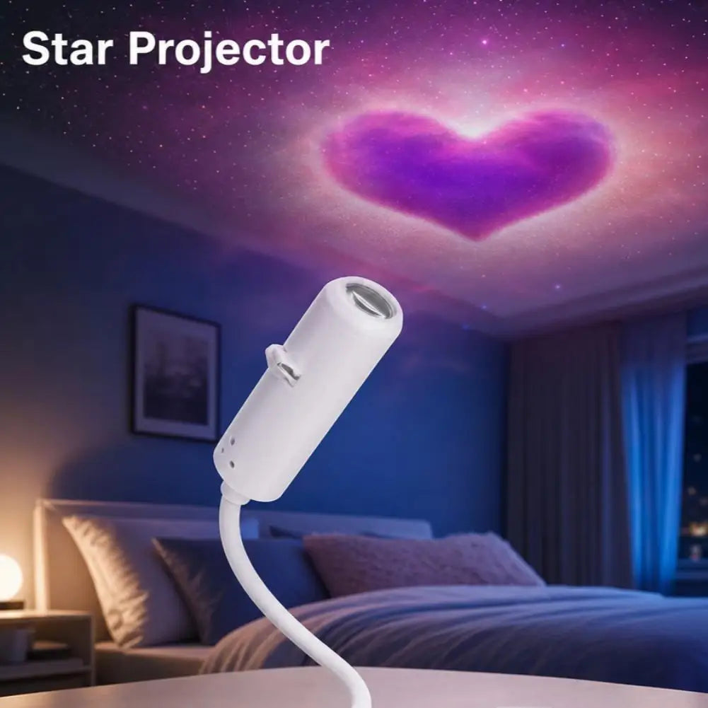 Mini USB Galaxy Projection Light Adjustable Focus Ambient Star Projector Lights Car Projection Lamp Space Moon Night Light