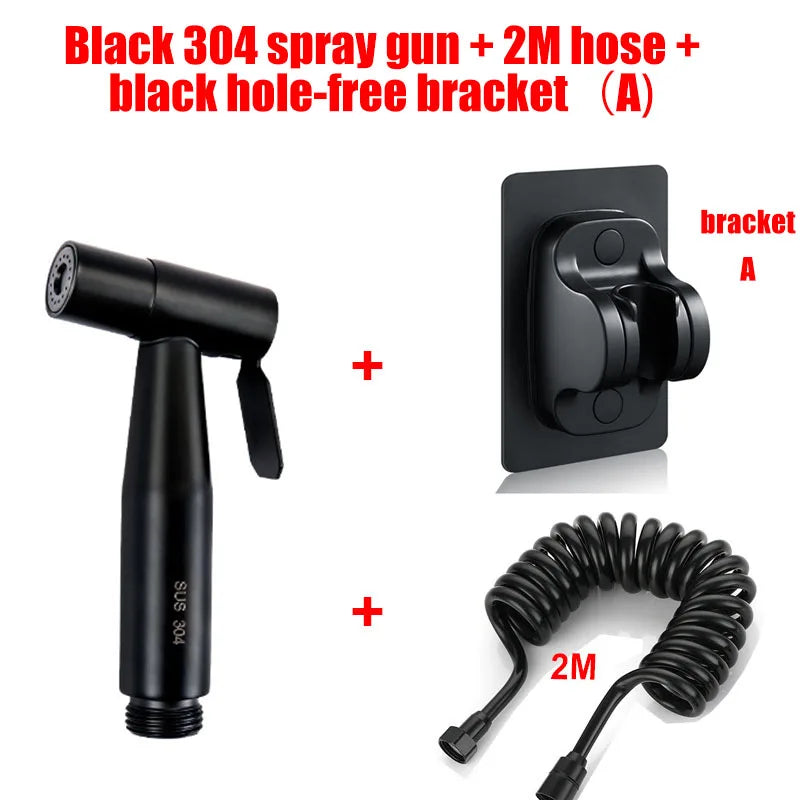 Personal Care Hand Held Spray Portable Bidet Toilet Sprayer Dual Control Angle Valve Stainless Steel Bathroom Accessories Bidets
