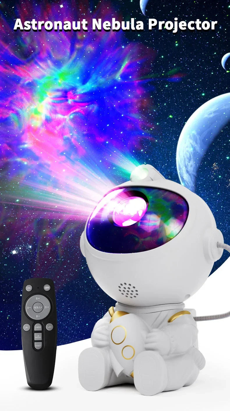 Remote Control Astronaut Galaxy Projector Night Light 360° Rotatable Nebula Star Lamp for Kids Bedroom Party Ceiling Decor