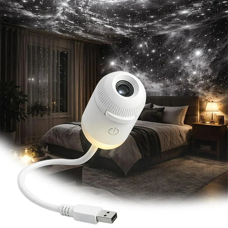 Galaxy Star Projector 2 in 1 Night Light Home Background Atmosphere Lamp Perfect Gift for Boyfriend & Girlfriend