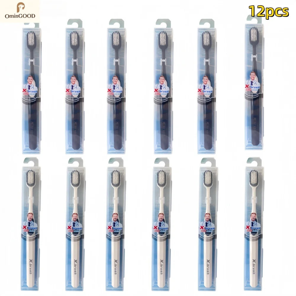 2-12PCS Soft Toothbrush Deep Cleaning Oral Hygiene Silicone Bristles Toothbrush Gentle For Gums Ultra Fine Adult Dental Brush