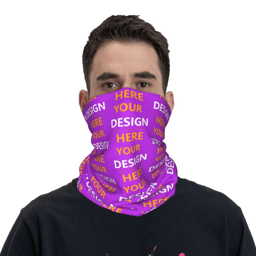 Custom Your Design Here Winter Headband Neck Warmer Ski Hunting Tube Scarf Personalized Customized Logo Face Bandana Gaiter