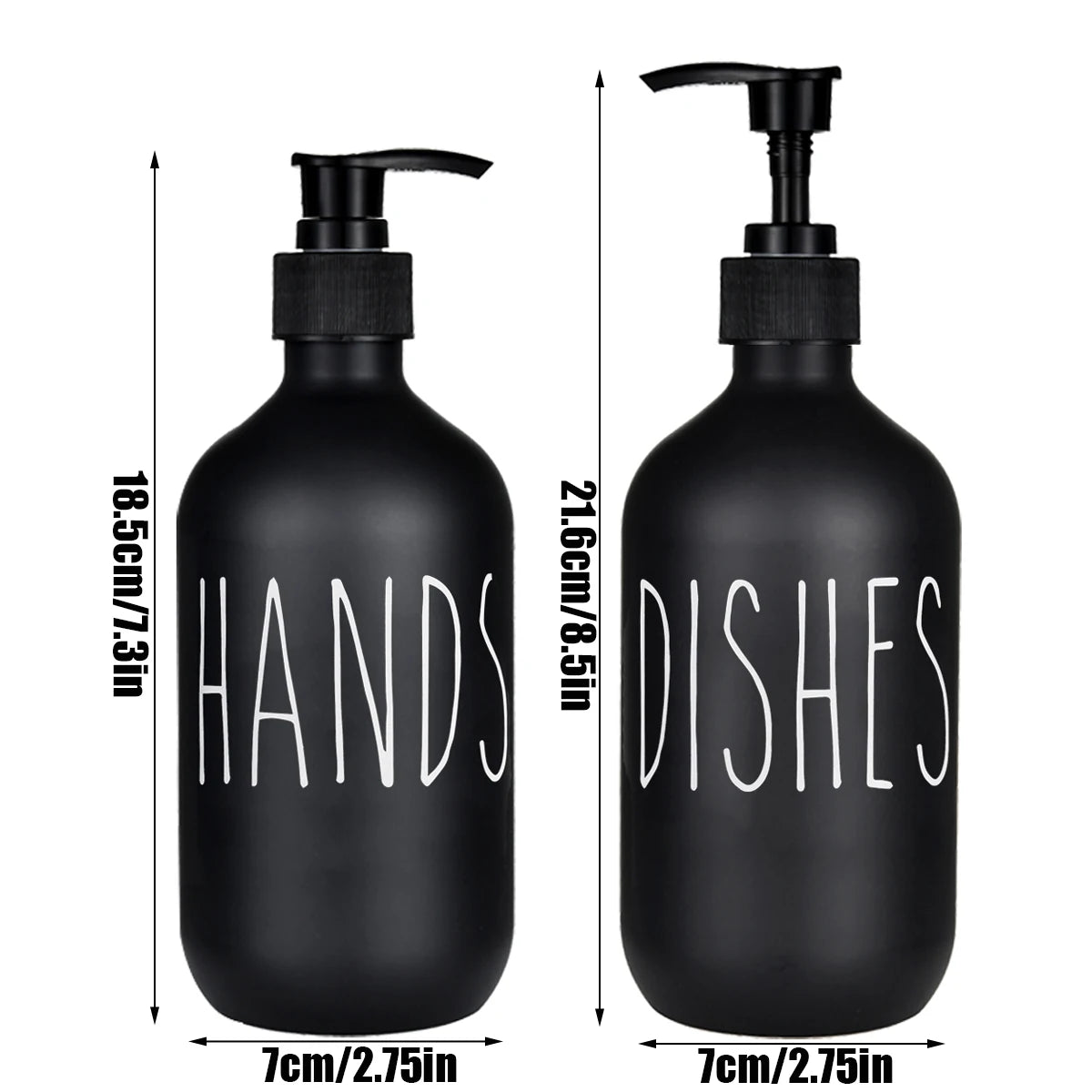 Matte Black Soap Dispenser Bottle Hand Soap Dish Liquid Container Refillable Empty Bottle Printed Kitchen Sink Soap Pump Bottle