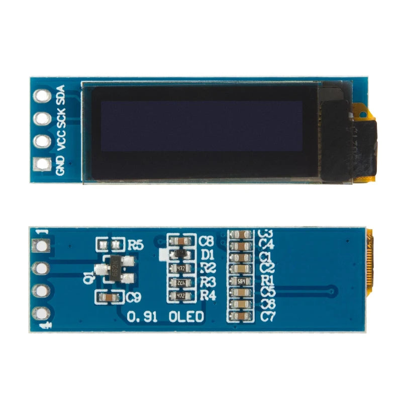 0.91' OLED Display Module 128*32 SSD1306 Vertical Screen - I2C 4-Pin Interface for Arduino/Embedded Systems for Lot Smart Home