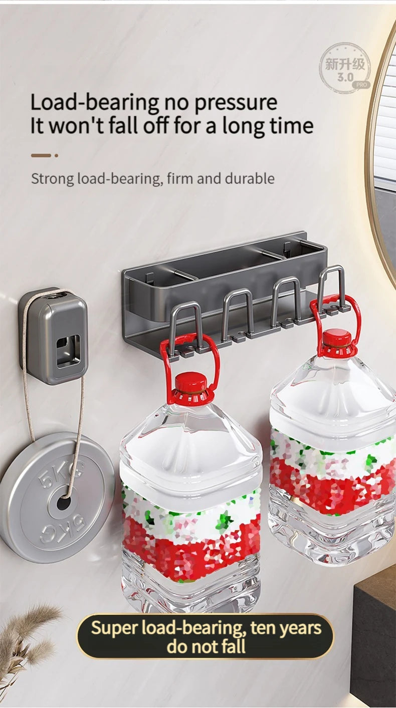 Toothbrush Holder Toothpaste Holder Electric Toothbrush Holder Space Aluminum Punch-Free Toilet Bathroom Shelf Rack