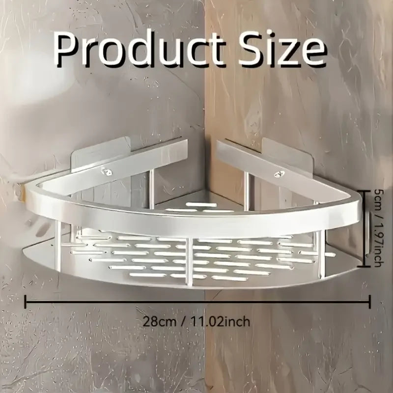 Bathroom Shelf Aluminum Alloy Shampoo Rack Makeup Storage Organizer Shower Shelf Bathroom Accessories No Drill Wall Corner Shelf