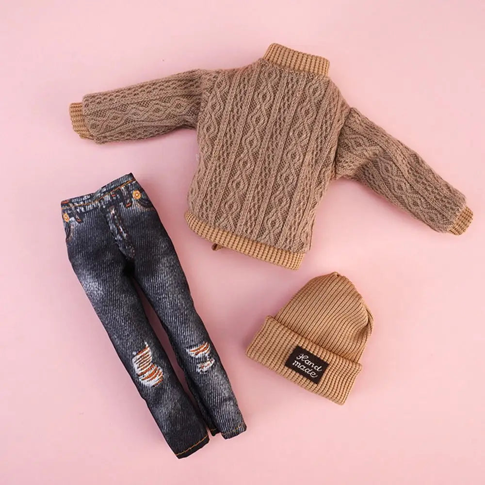 1 Set 30cm  Accessories DIY Winter Wear Sweaters Casual Wear Hats Girl Clothes Dolls Pants