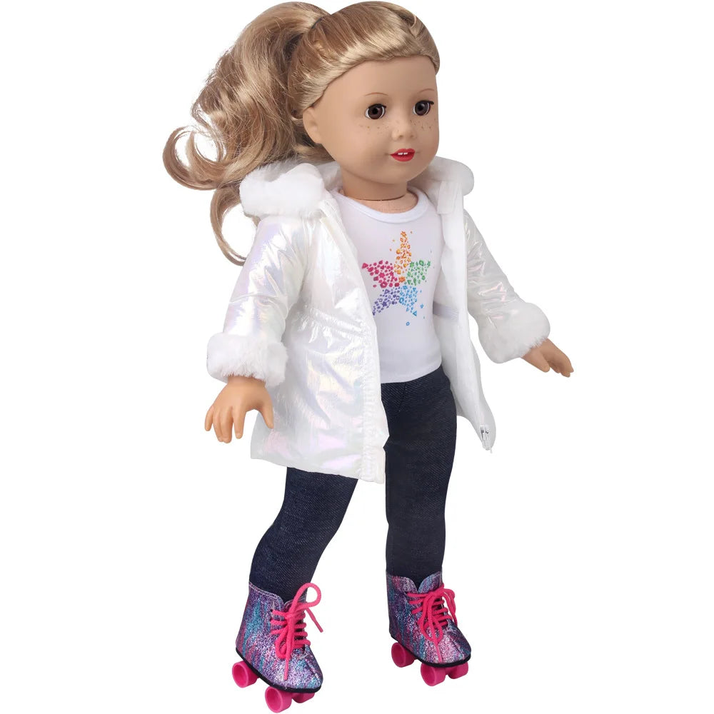 Winter Doll Clothing 43cm Newborn Doll down Jacket Suitable for 14-18 Inch Newborn Doll 1pc Coat Christmas Birthday Gift