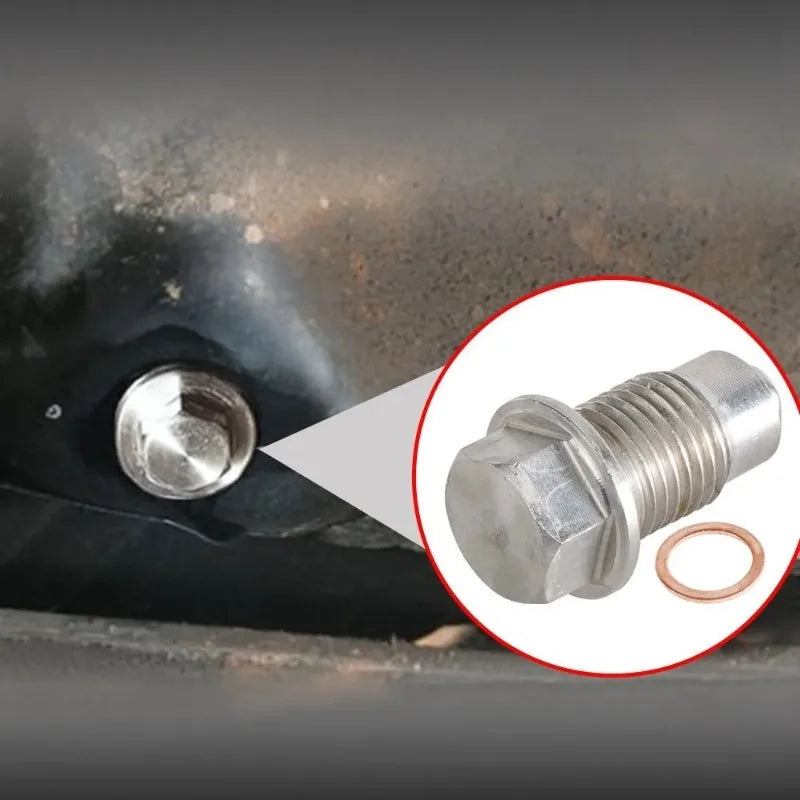 New Stainless Steel Magnetic Oil Drain Plug M12x1.25 M14x1.5 M16x1.5 M18x1.5 Oil Drain Sump Nut Auto Parts Silver OS-1003-M12
