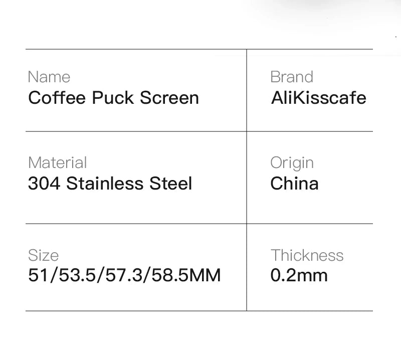 Alikisscafe Coffee Puck Screen Magnetic Espresso Filter 49.5mm 51mm 53.5mm 57.3mm 58.5mm Barista Portafilter Accessories Tools