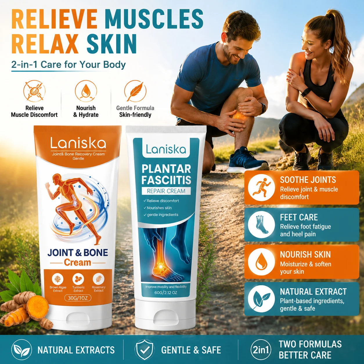 Natural Plantar Fasciitis Relief Cream for Heel Spurs Achy Feet Treatment Legs Gel Cream Cooling Refreshing Moisturizing Care