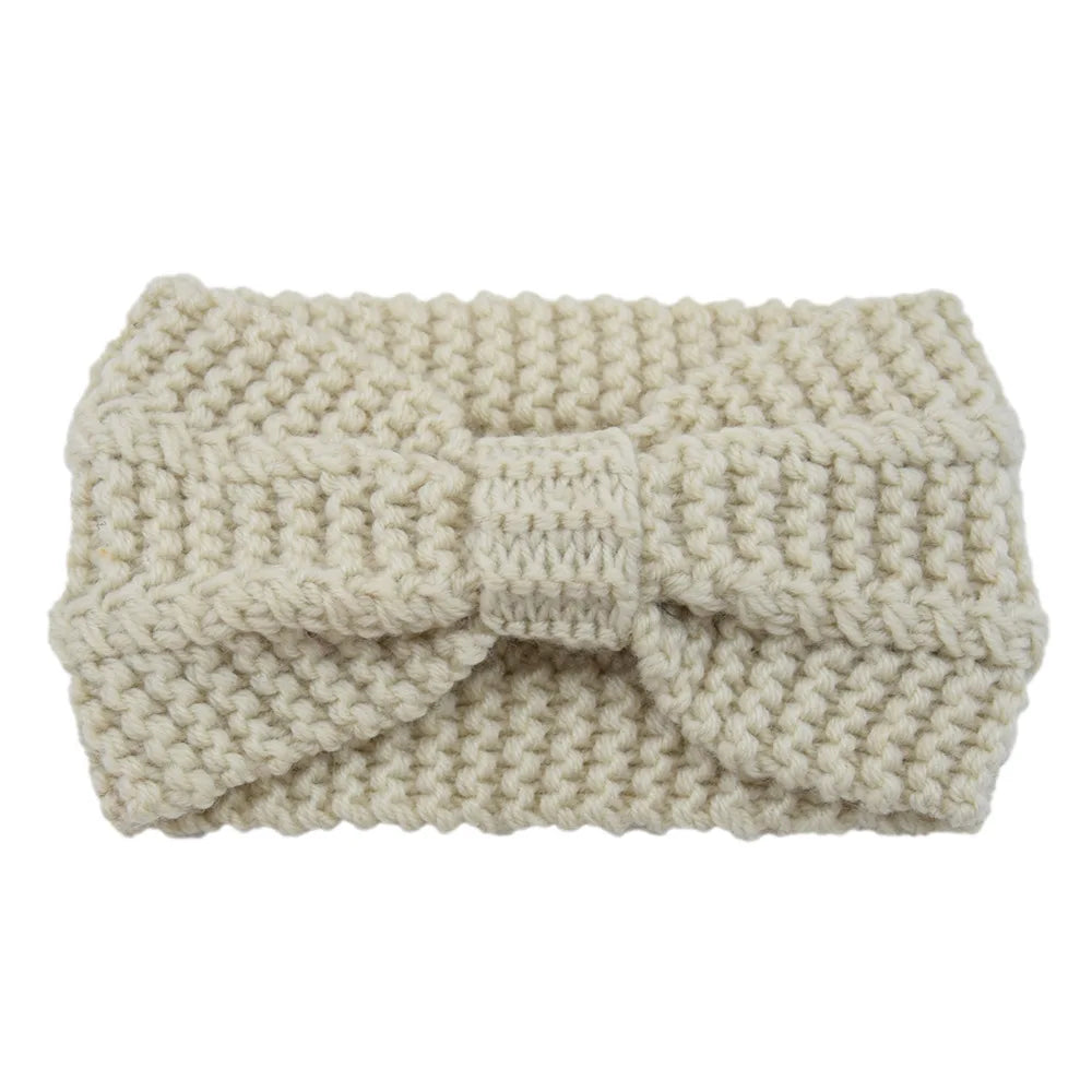 1 Piece Winter Headband Cross Knit Chunky Headbands Elastic Crochet Turban Ear Warmer Headwraps for Women Girls Hair Accessories