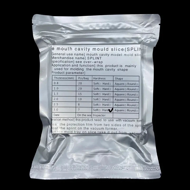 Dental Lab Splint Retainer Slice Vacuum Forming Sheet Hard Soft 0.5-3.0mm Film Thermoforming Denture Model Orthodontic Retainer