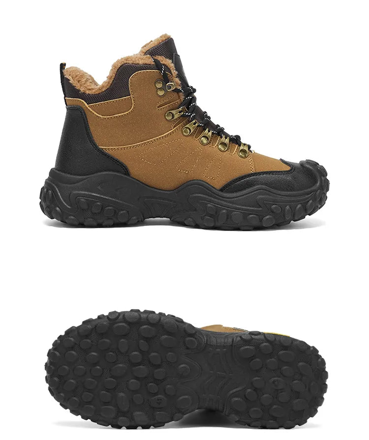 Autumn and Winter Men's Outdoor Sports and Travel Fleece-Lined Warm Snow Boots, Christmas Gifts, Birthday Gifts, Halloween Gifts