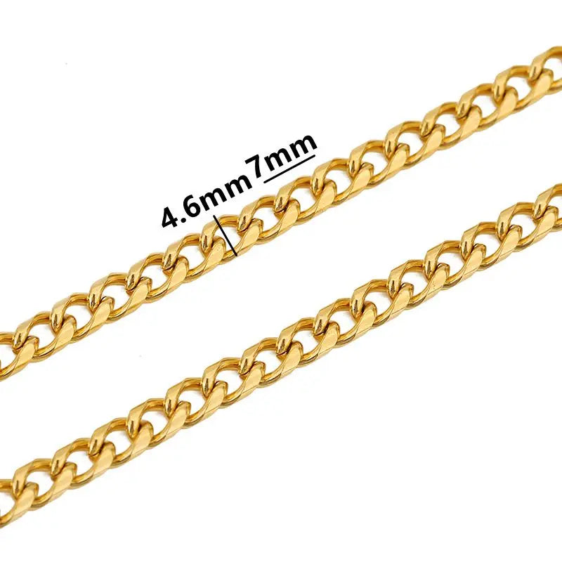 1 Meter Stainless Steel Large Heavy Chunky Hip Hop Punk Link Gold Color Chains DIY Jewelry Materials Handmade Necklace Bracelets